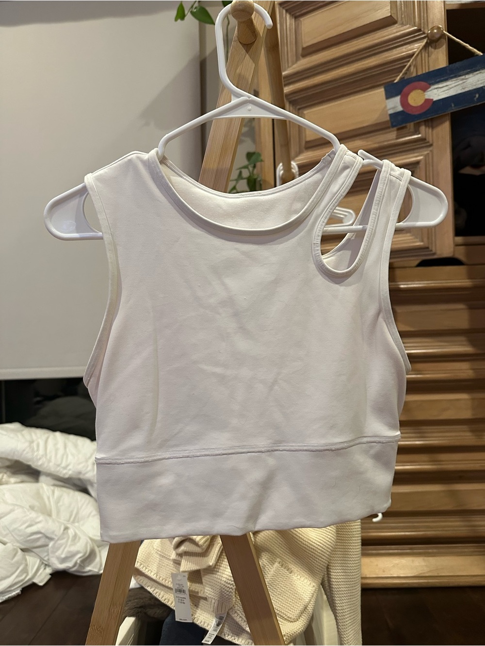 lululemon athletica White Asymmetrical Cutout Tank